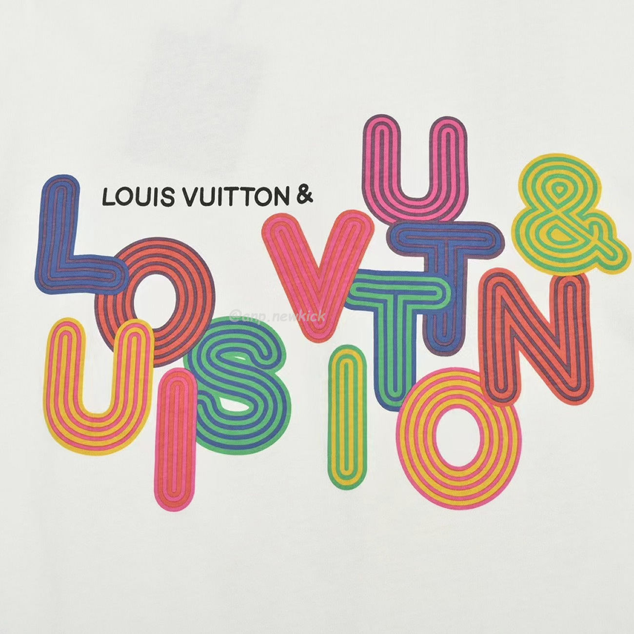 Louis Vuitton Colorful Letter Printed Short Sleeves T Shirt (4) - newkick.vip